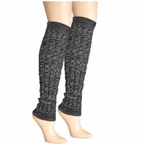 Women Leg Warmers twist rib,  medium gray